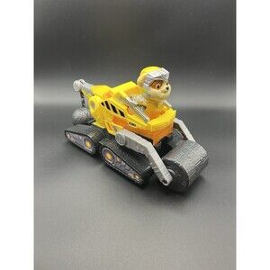 Paw Patrol Mighty Movie Rescue Pups Rubble Bulldozer Figure Light Up Vehicle Toy